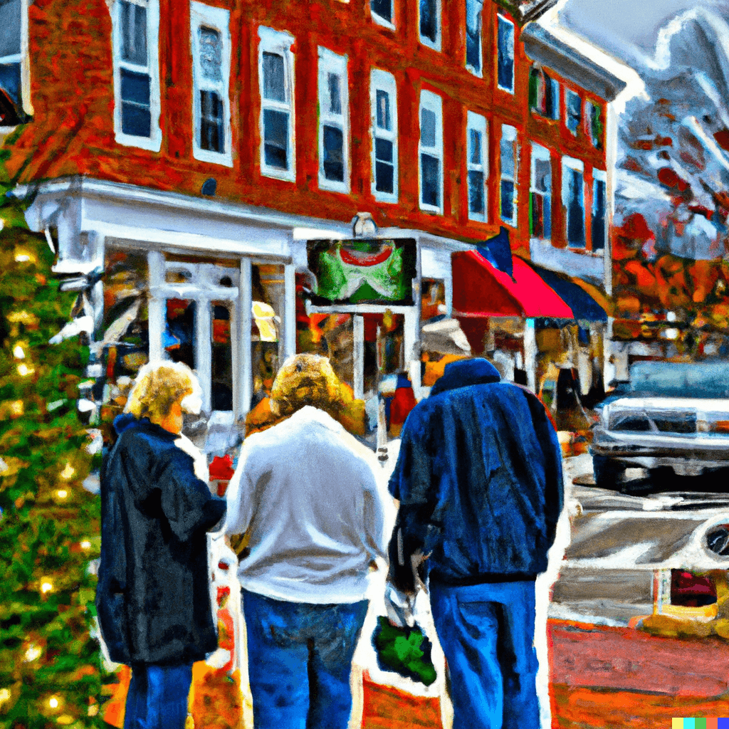 People shopping for the holidays